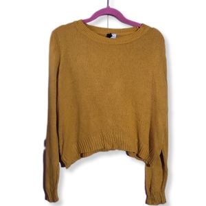 Divided mustard yellow sweater sizes M